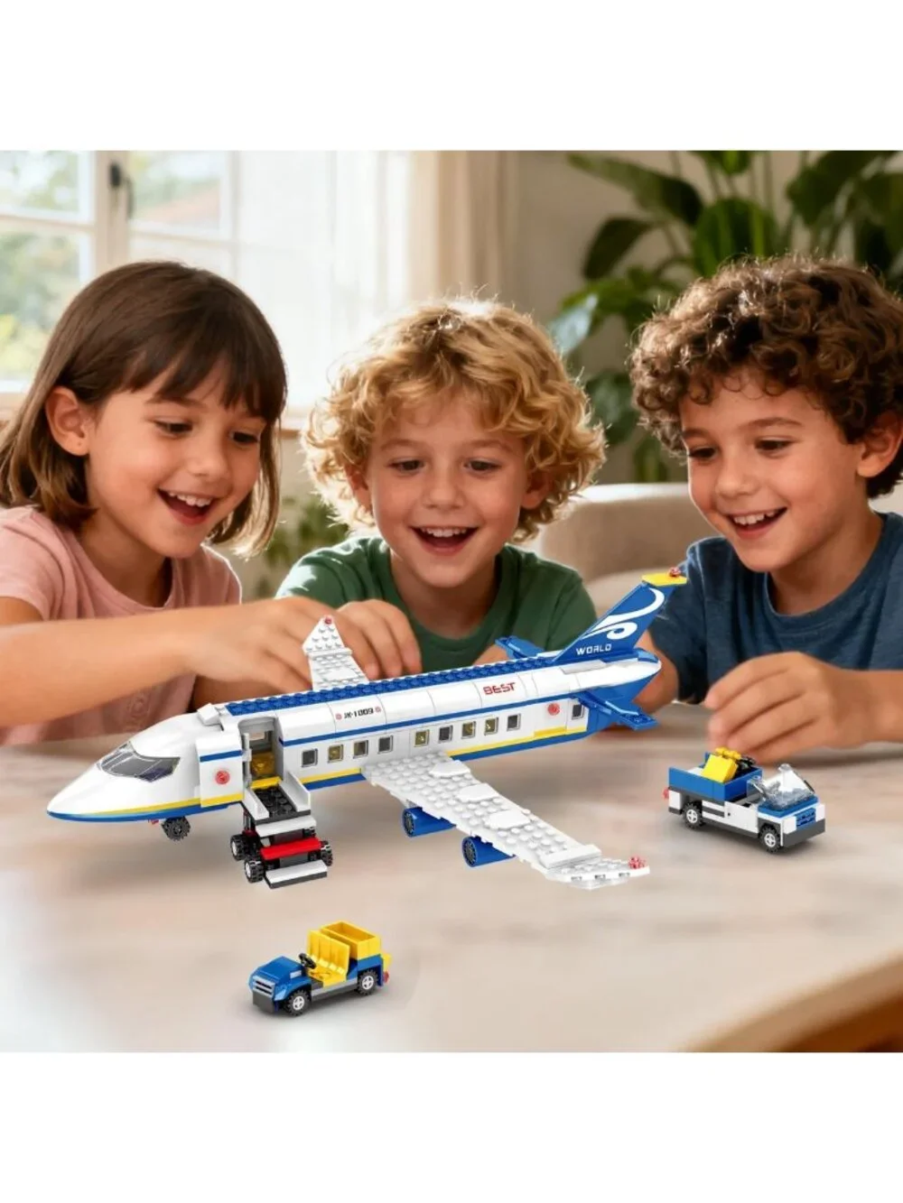 510 Pcs Airplane Building Set - 6-in-1 STEM Toys with Shuttle Bus & Baggage